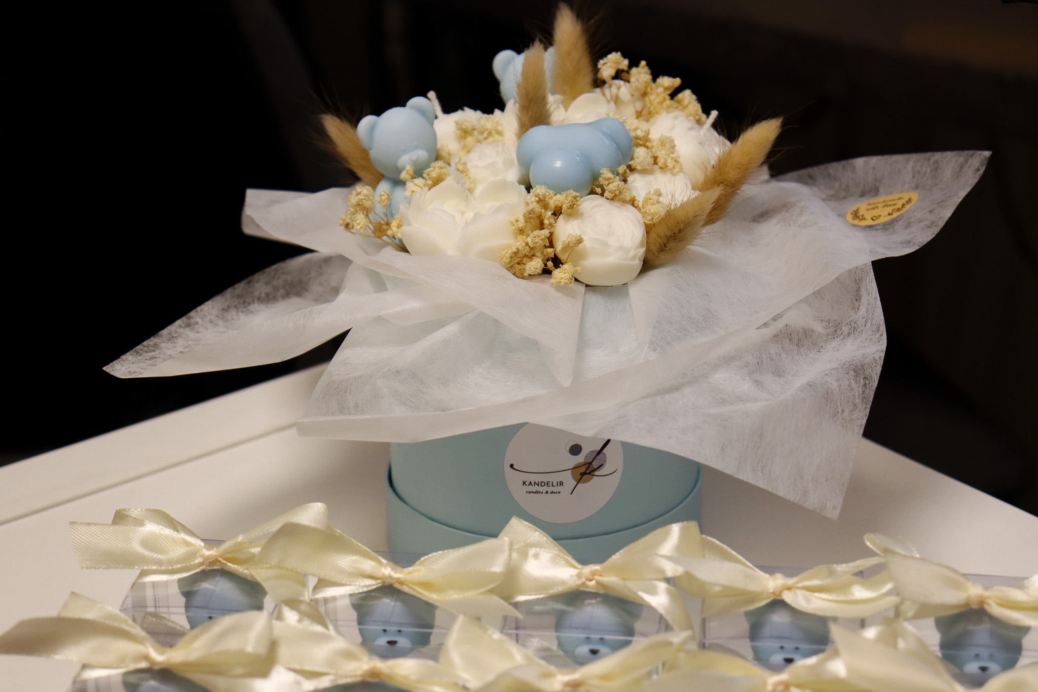 Buket od svijeća Baby Blue - S veličina